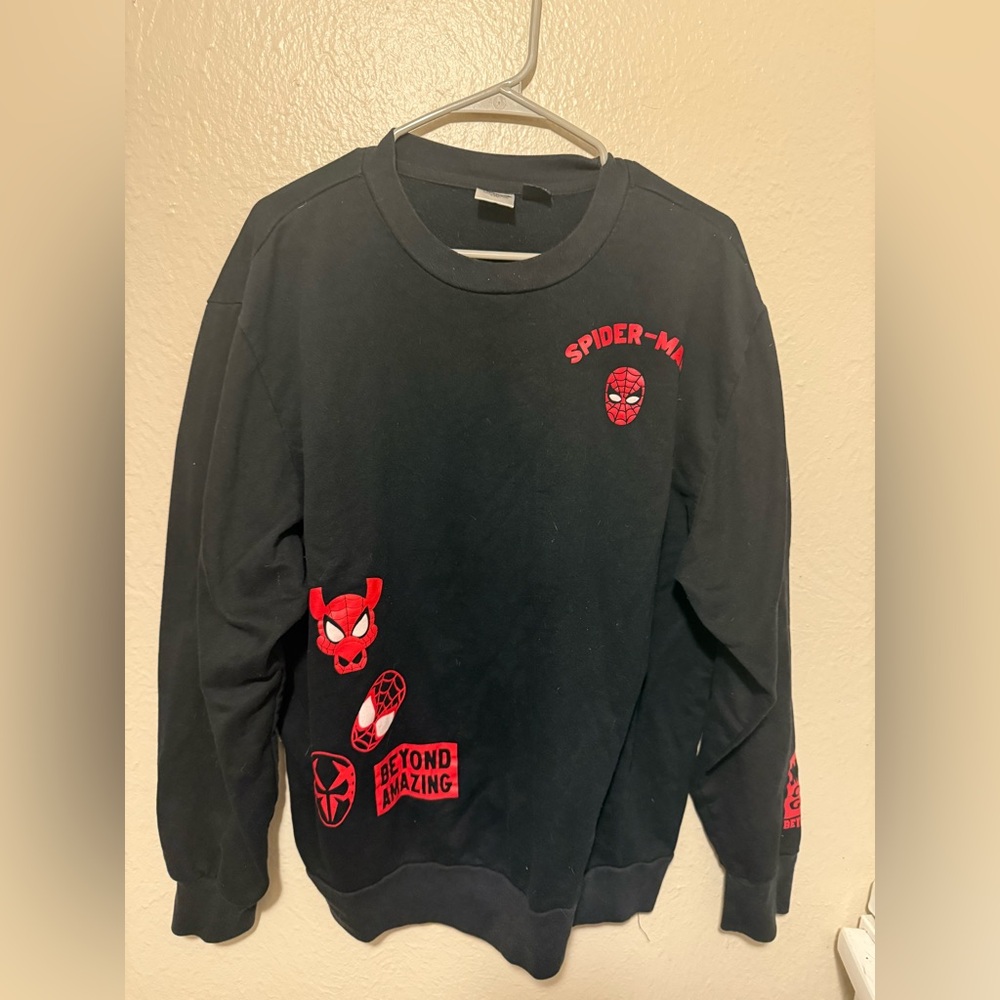 Spider-Man Black Crew Neck XL